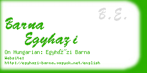 barna egyhazi business card